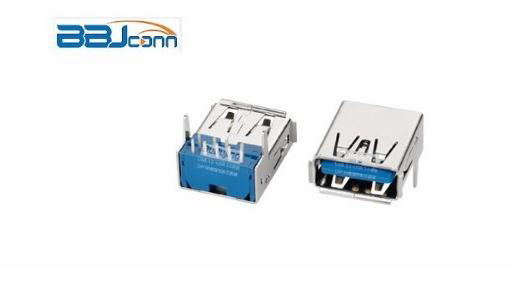 USB 3.0母座DIP 90度藍(lán)色膠芯直腳 USB 3.0母座DIP 90度藍(lán)色膠芯直腳